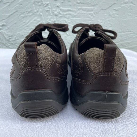 NWT ECCO Men's Brown Strike Tie Leather Suede Comfort Derby Shoes - Picture 6 of 10
